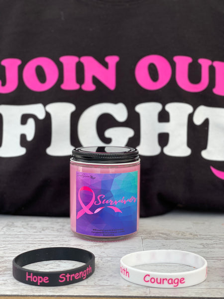 Breast Cancer Candles 8oz