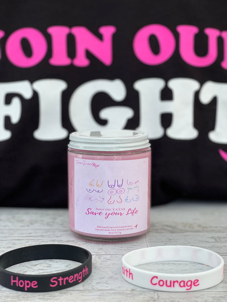 Breast Cancer Candles 8oz