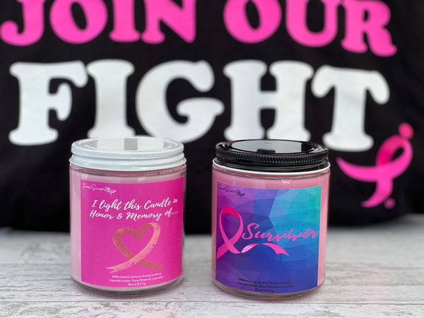 Breast Cancer Candles 8oz