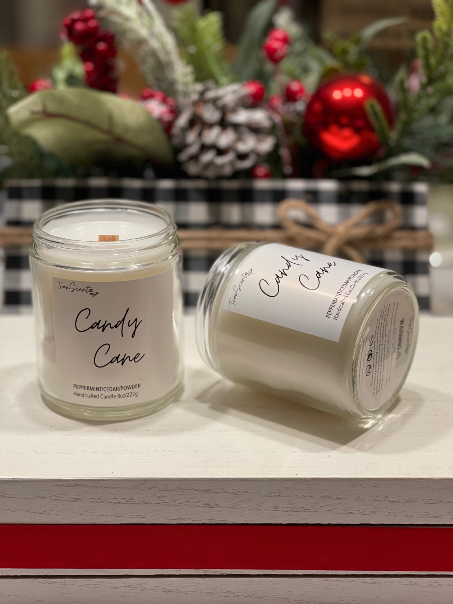 Candy Cane Candle 8oz